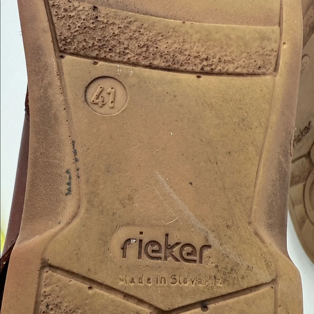 Rieker  Brown Leather fisher Sandals women 41 lace up retro casual Y2K vacation